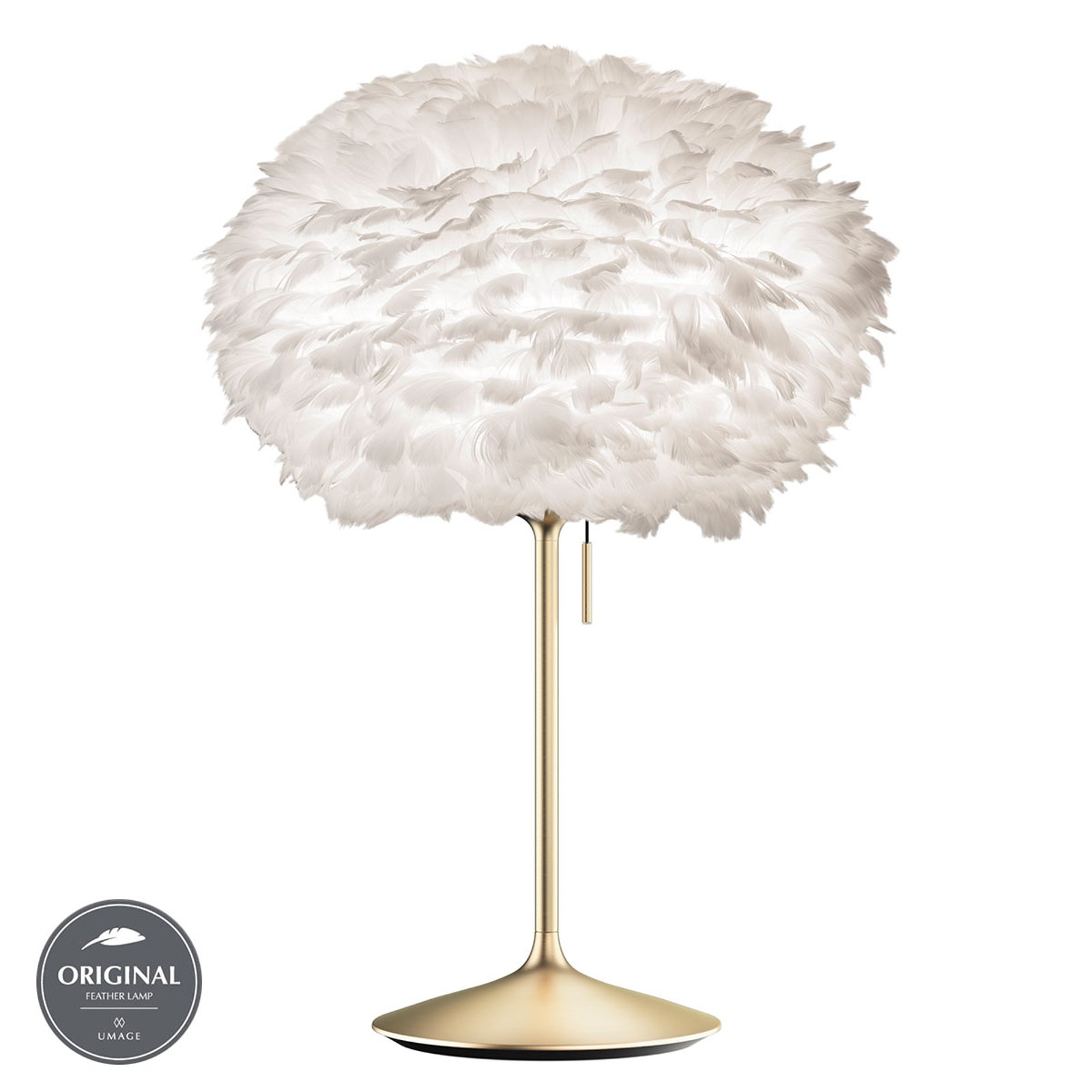 UMAGE Eos medium bordlampe hvit Champagne messing