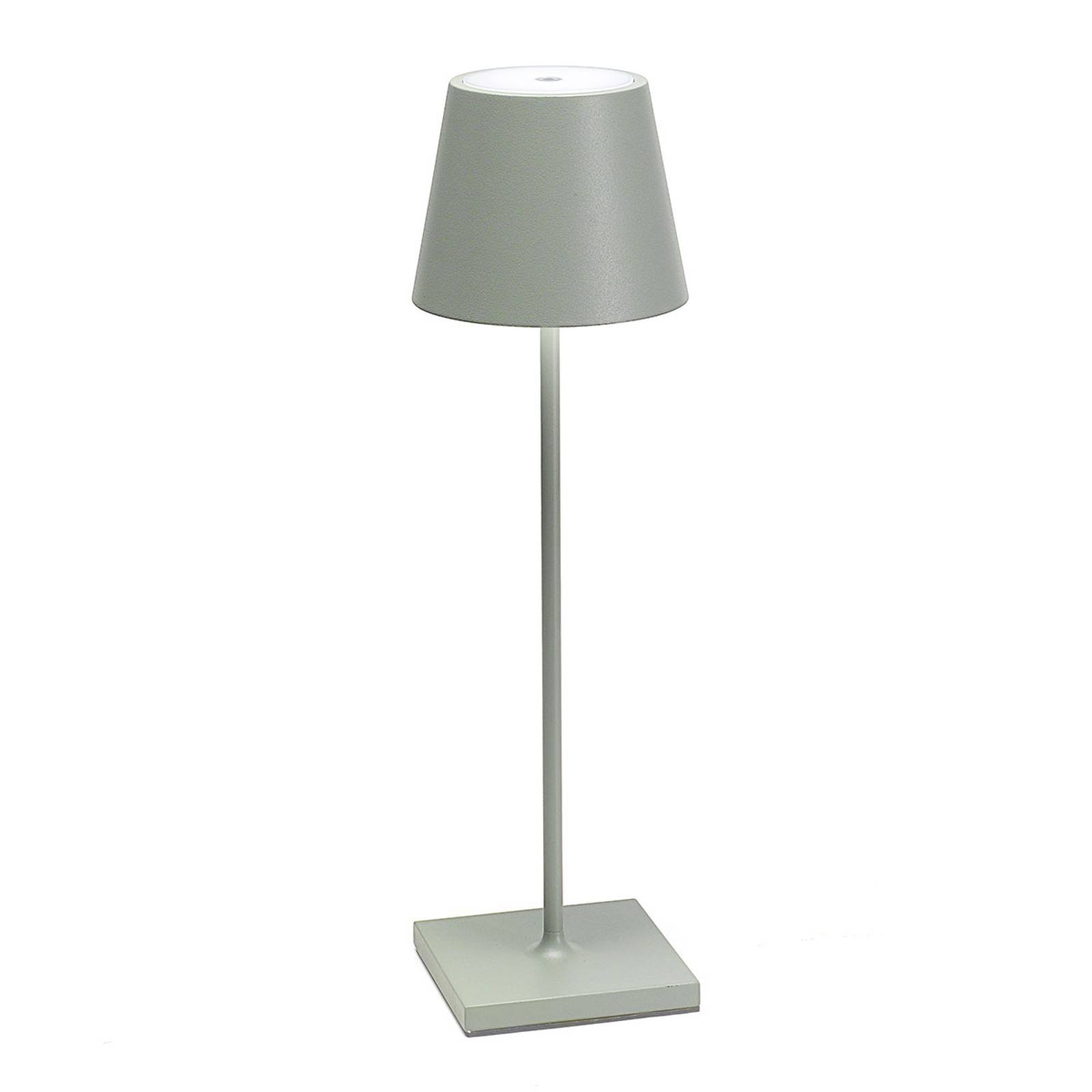 LED-bordlampe Poldina med batteri, bærbar, grønn
