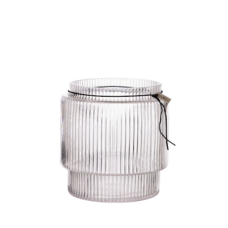 Glassvase rillet 20 cm
