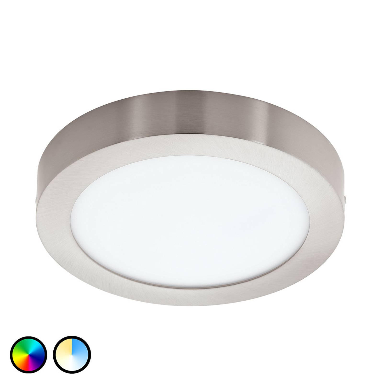 EGLO Connect Fueva-C taklampe rund 22,5 cm nikkel