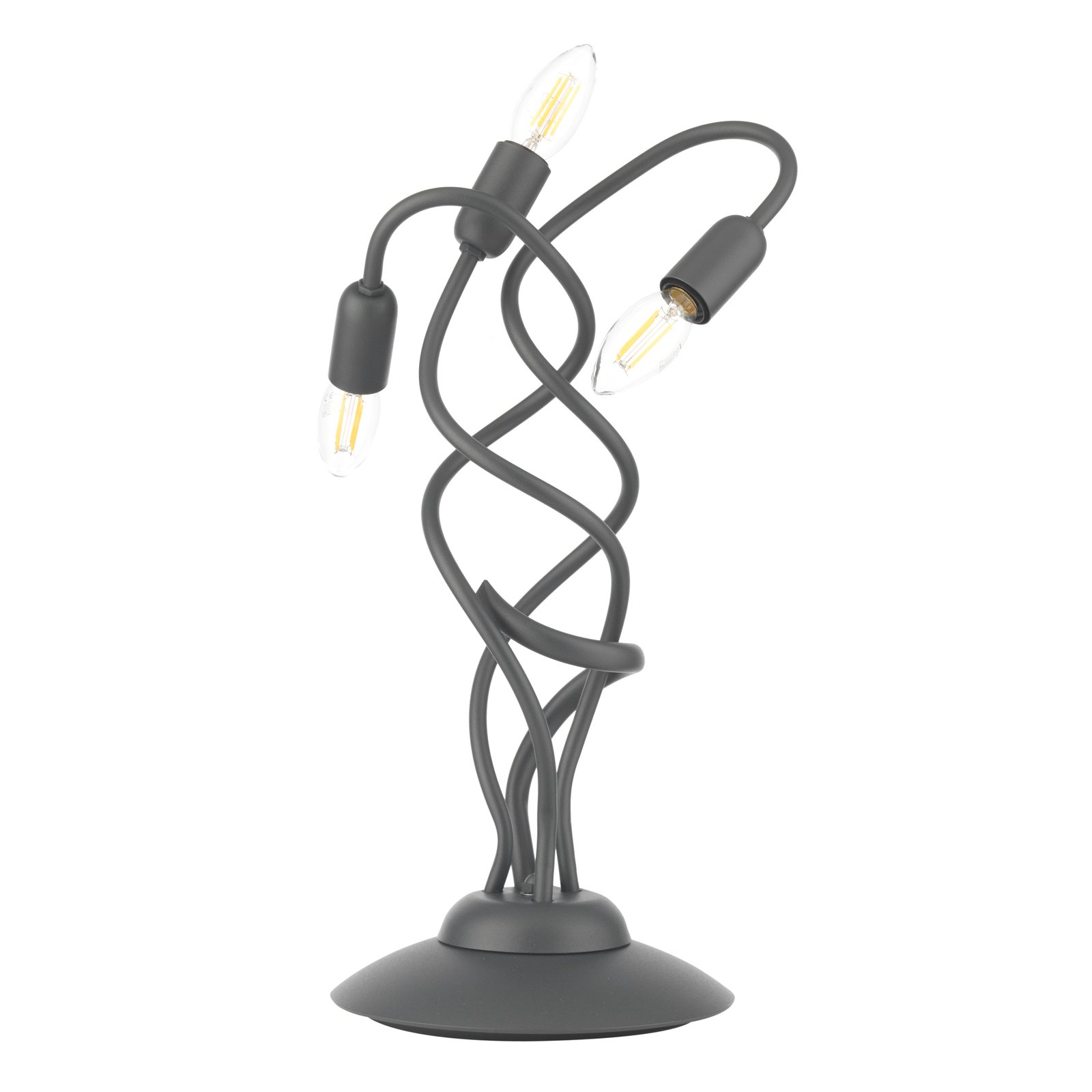 Bordlampe Sebastian, 3 lyskilder, mørkegrå