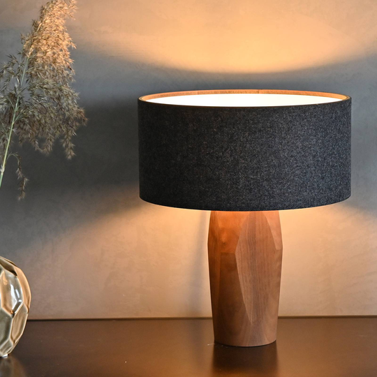 LeuchtNatur Pura bordlampe valnøtt/filt antrasitt