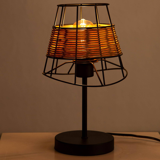 Esra bordlampe med flettet rotting