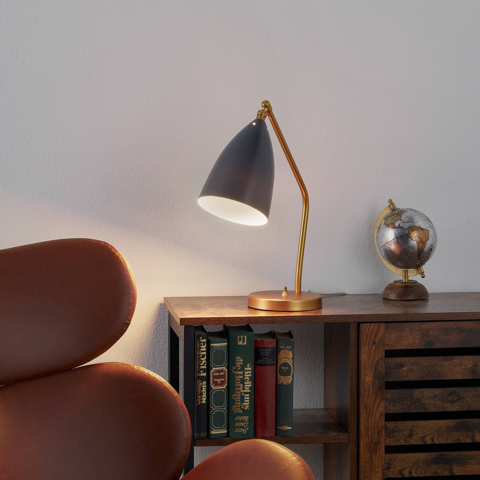 GUBI Gräshoppa bordlampe, antrasitt