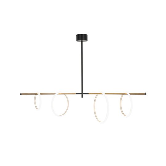 LED-hengelampe Ulaop, fire ringer, svart