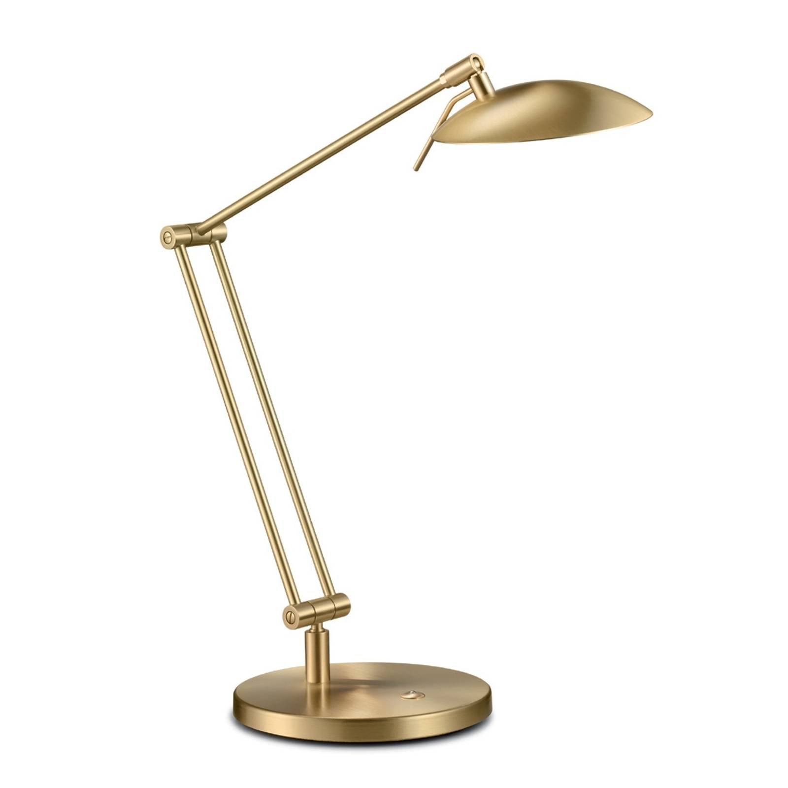 Flott LED-skrivebordslampe COIRA matt messing