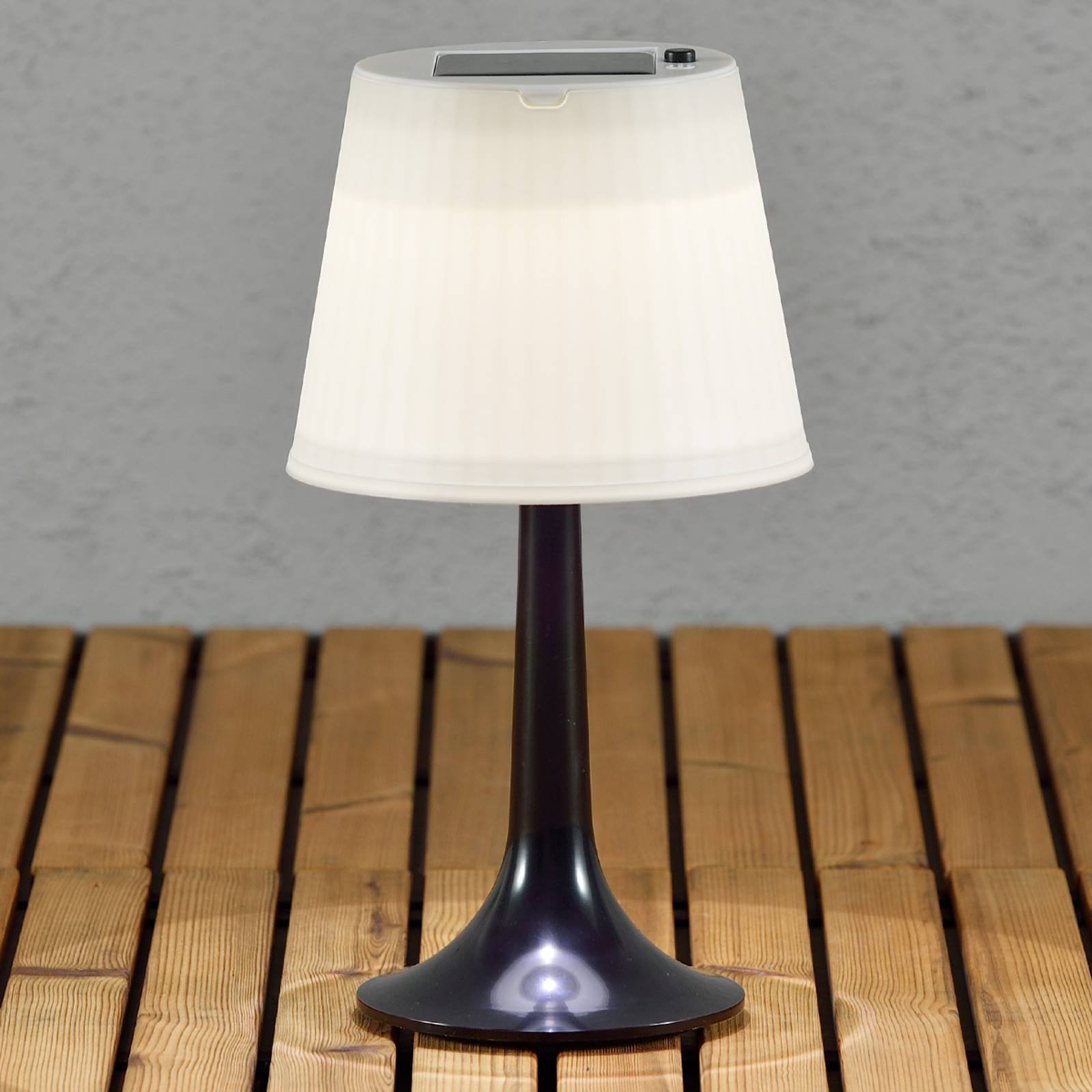 Svart solcelledrevet bordlampe Assisi Sitra m. LED