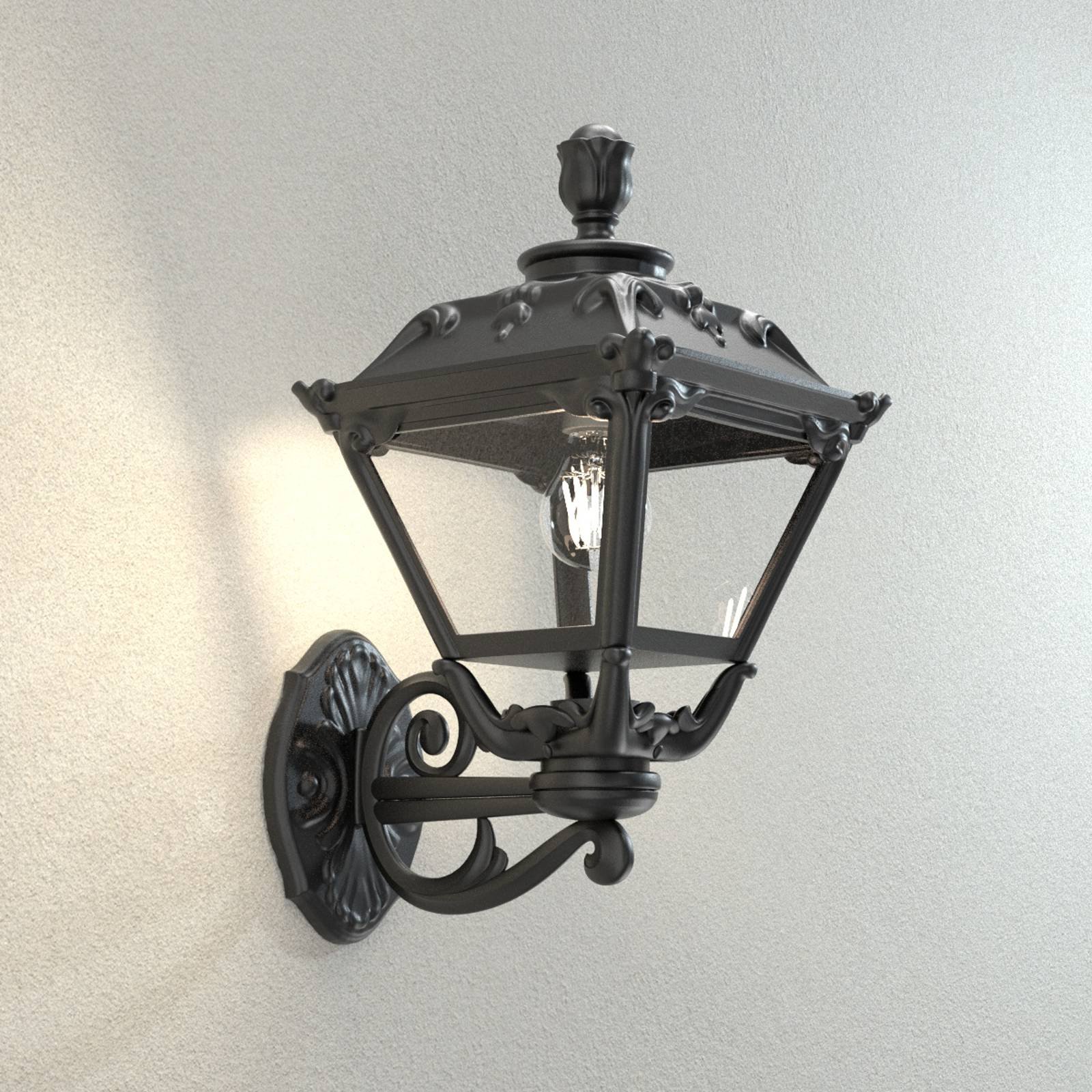 Golia utendørs vegglampe, svart, klar 2 700 K