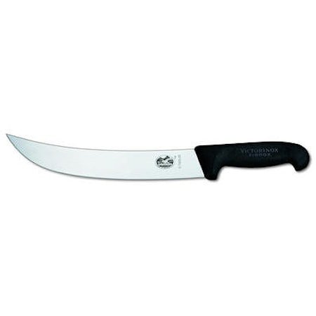 Cimeter Steak Knife, bredt svinget blad, svart Fibrox