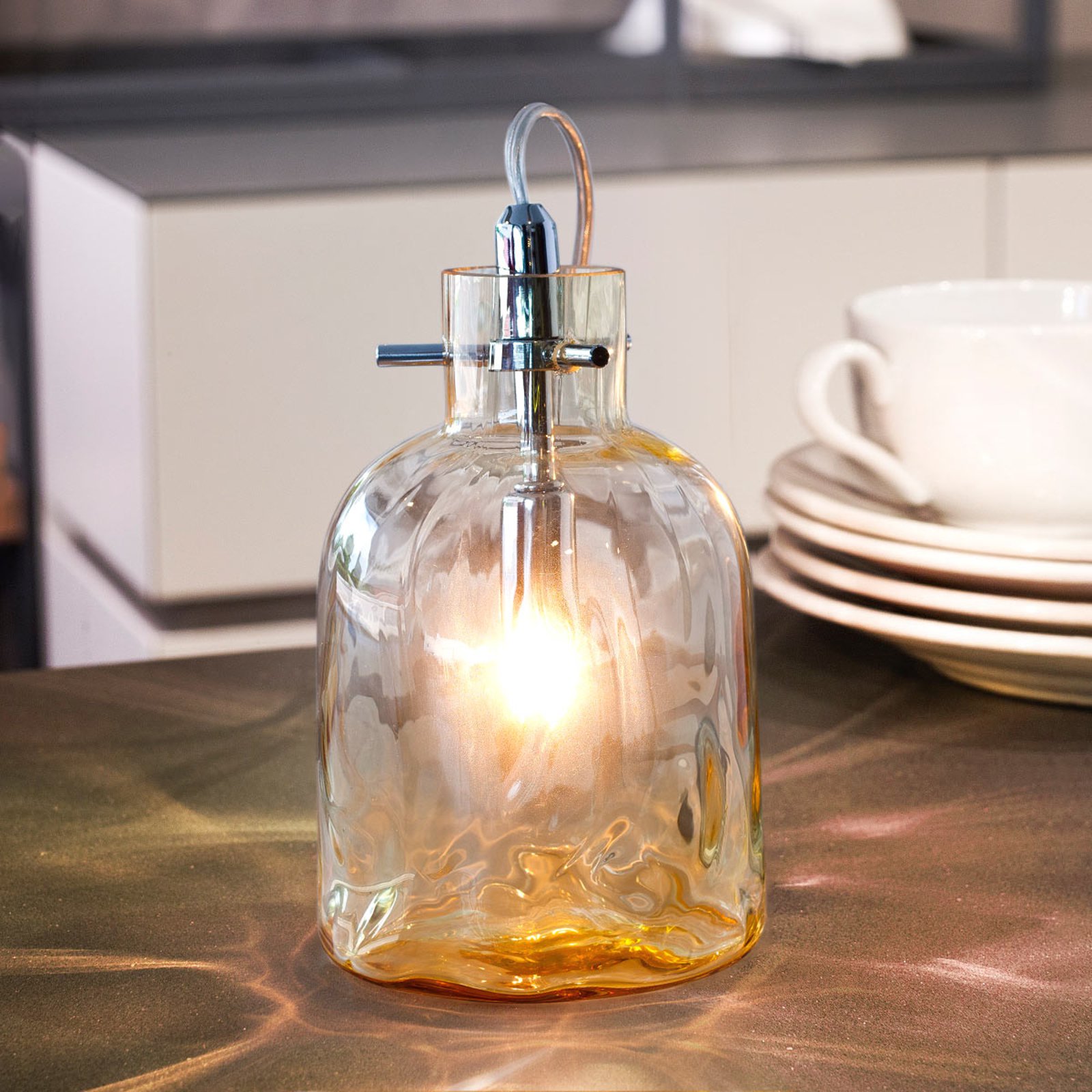 Bossa Nova bordlampe, 11 cm ravfarget