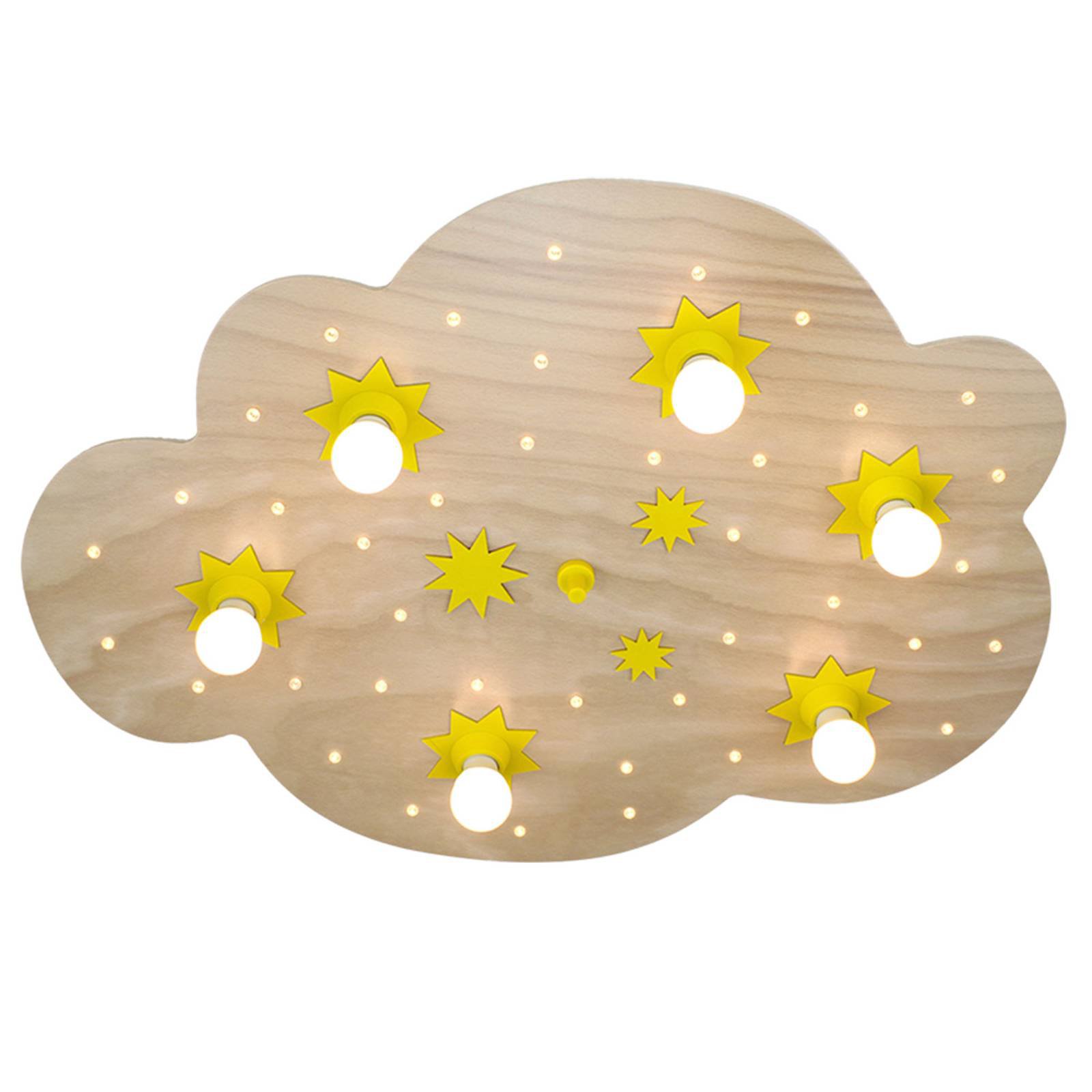 Taklampe Stjernesky, i naturlig bøk, 80 cm