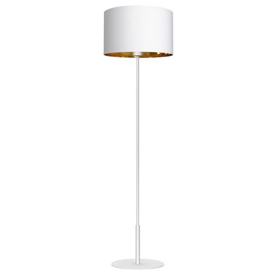 Gulvlampe Soho, sylindrisk, rett, hvit/gull