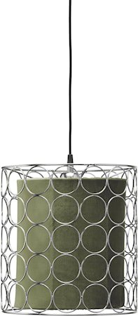 Ring Taklampe 30 cm Krom/Grønn