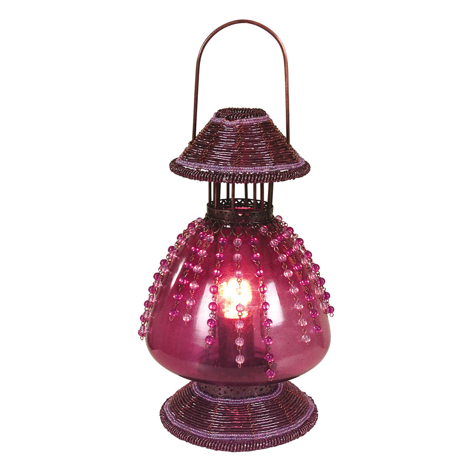 Bordlampe Perla som parafinlampe, fiolett