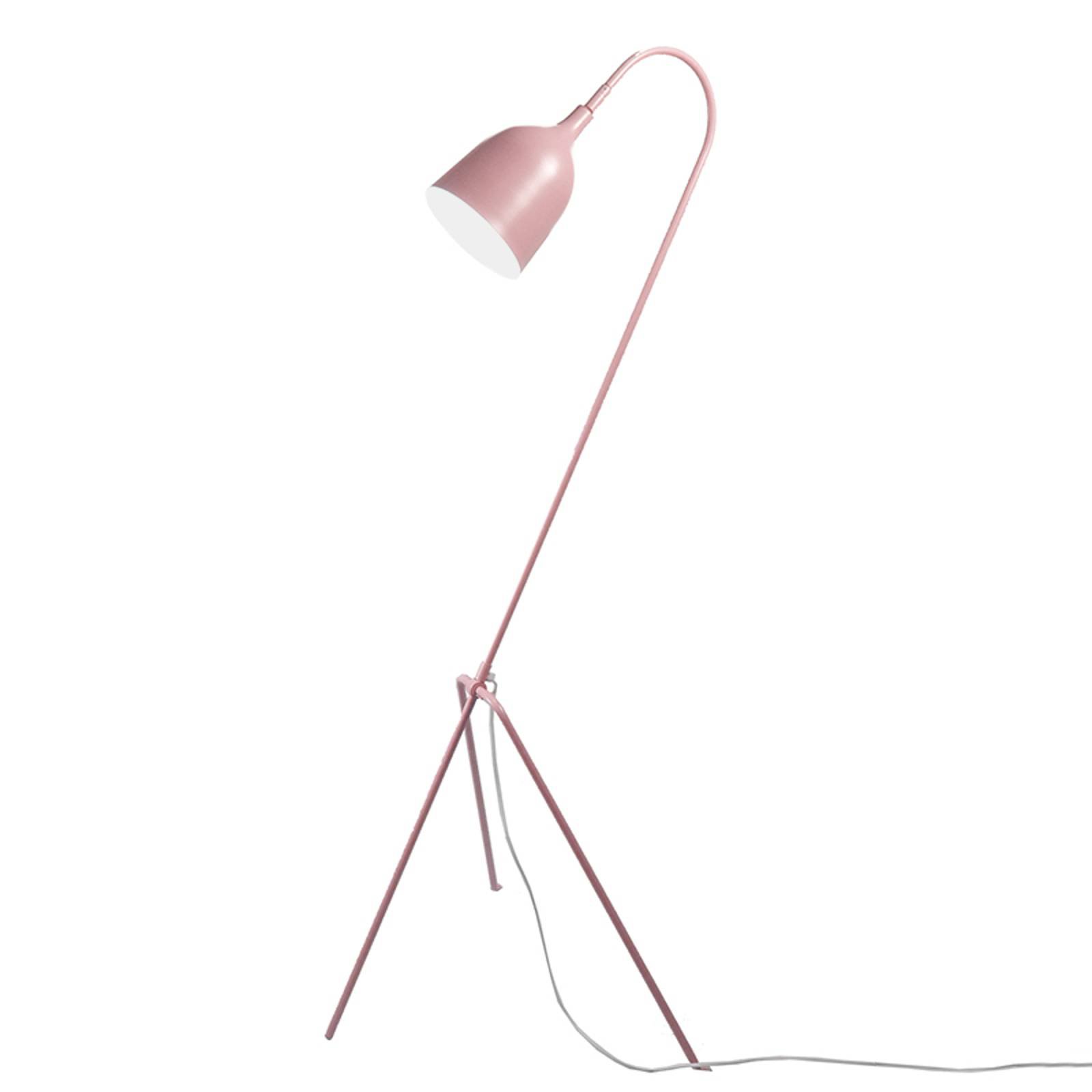 Roséfarget retrodesign-gulvlampe Fifty