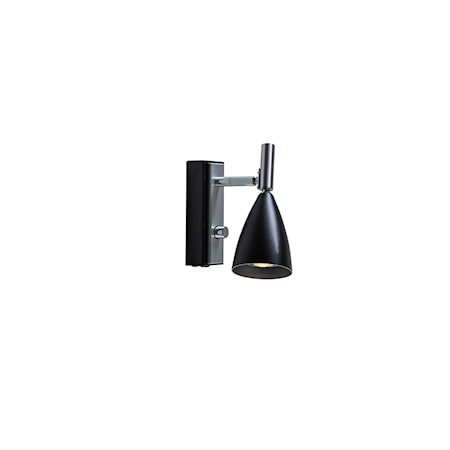 Frank 2.0 Vegglampe Alu/Svart LED Dimbar 3 W