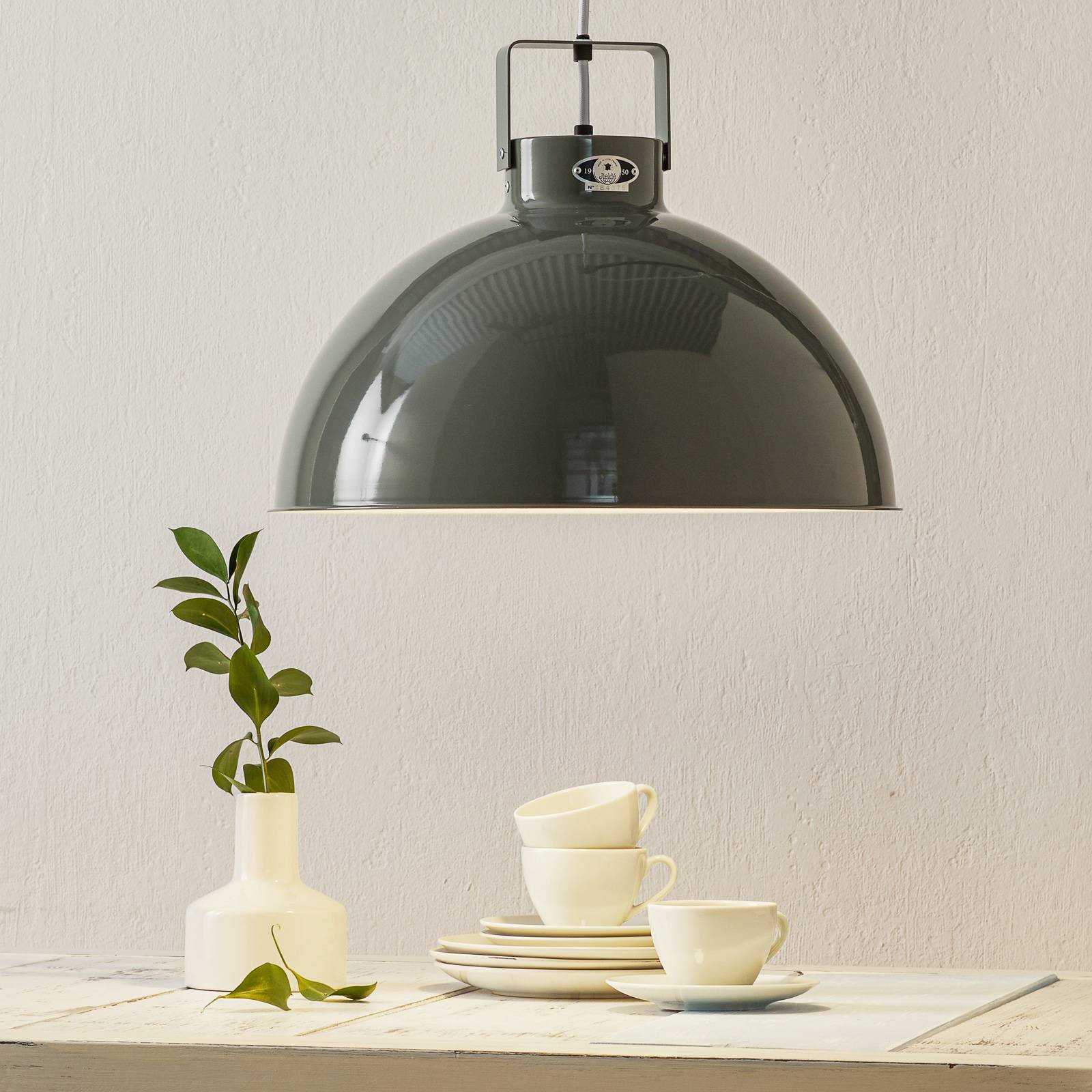 Jieldé Dante D450 hengelampe, grå, Ø 45 cm