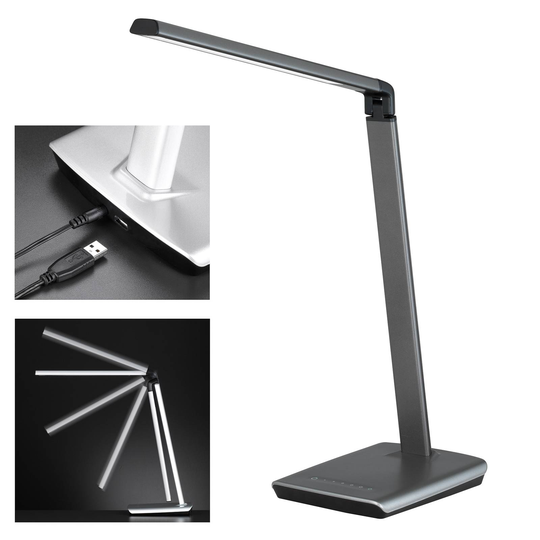 LED-bordlampe Bright, dimbar, CCT, grå