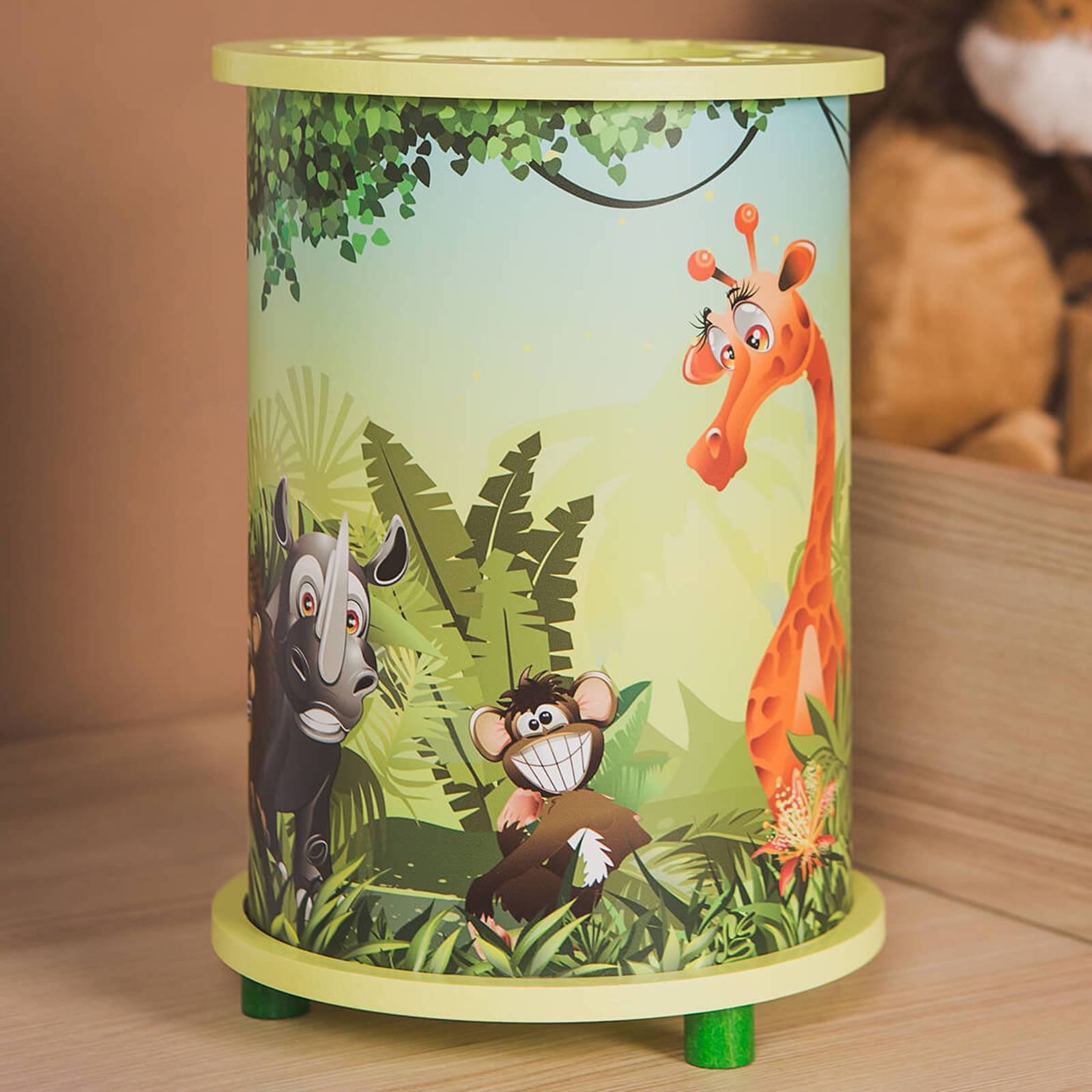 Bordlampe Wildnis med dyremotiver