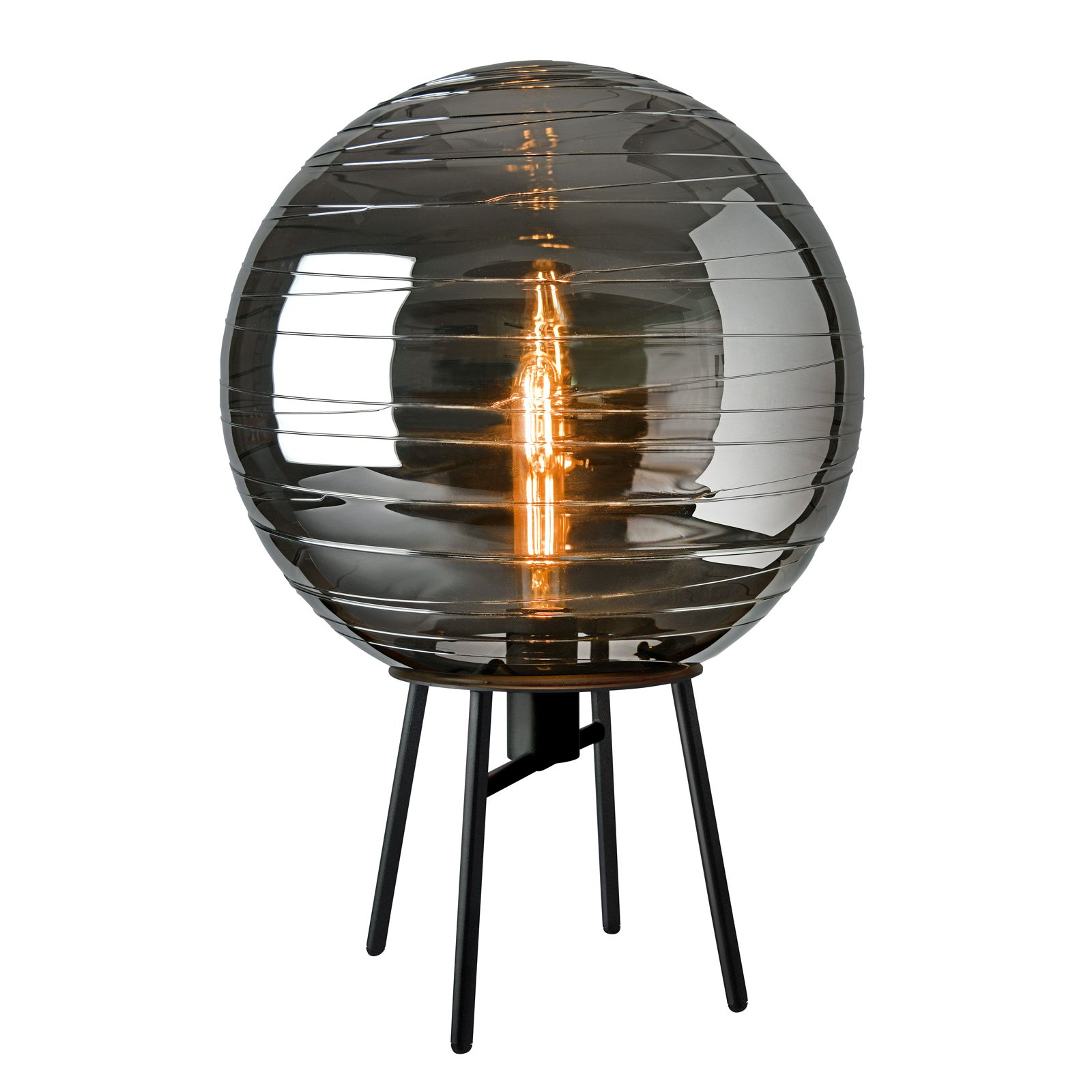 Bordlampe Lantaren, glass røykgrå