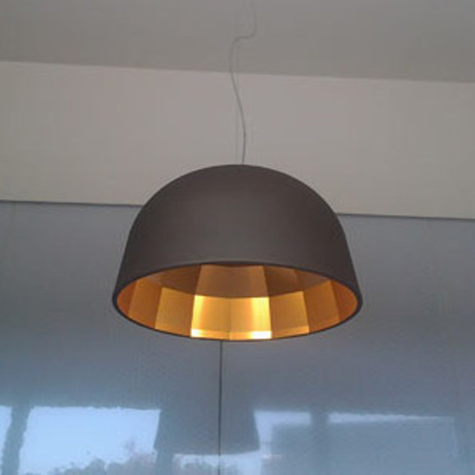 Oluce Empty - LED-hengelampe i brun, 59 cm