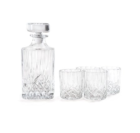 Whiskykaraffel med 4 glass