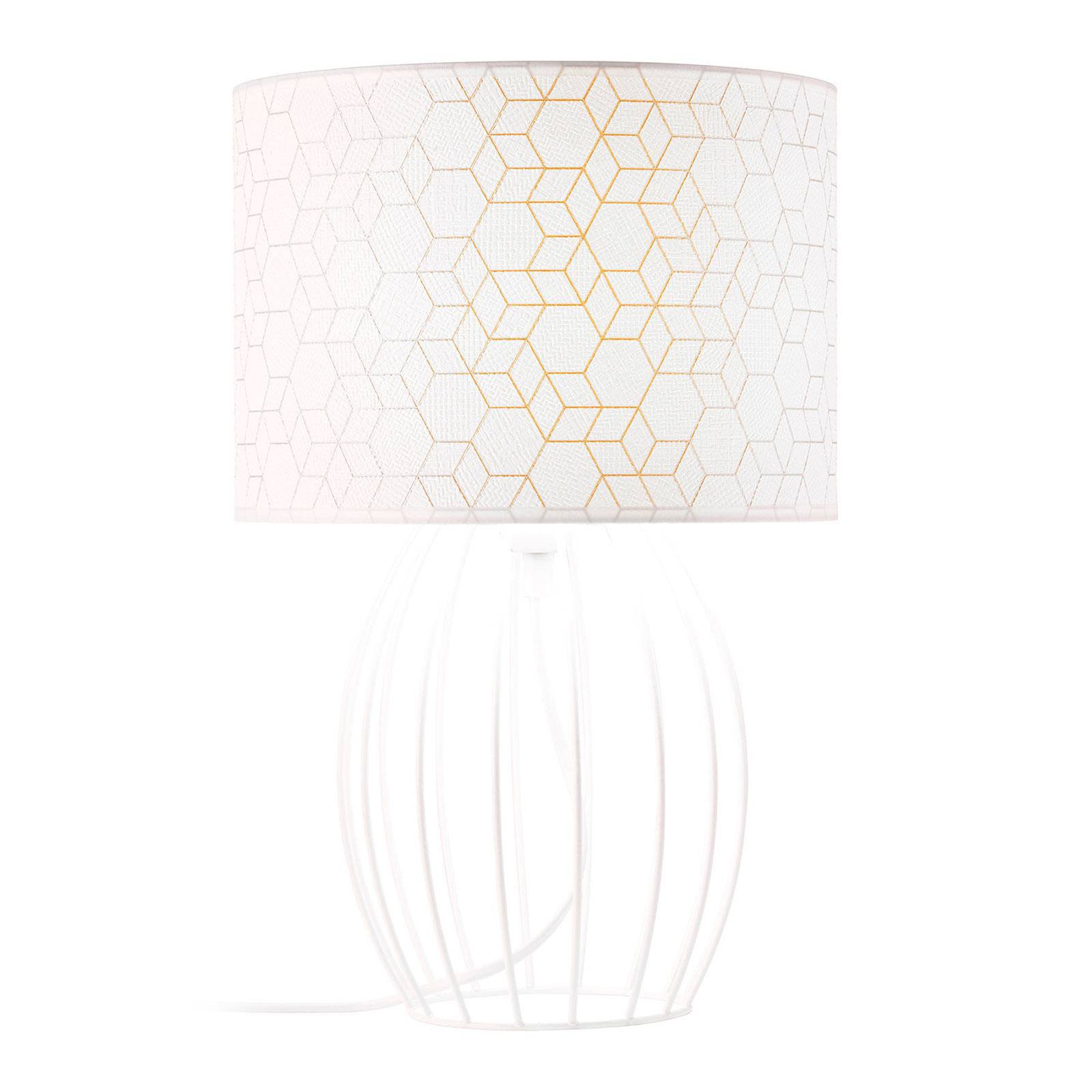 Bordlampe Galance, hvit med burstamme