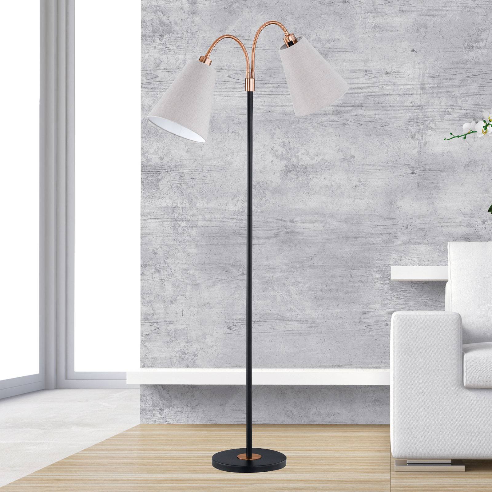 Topunkts stålampe Hopper svart-bronse