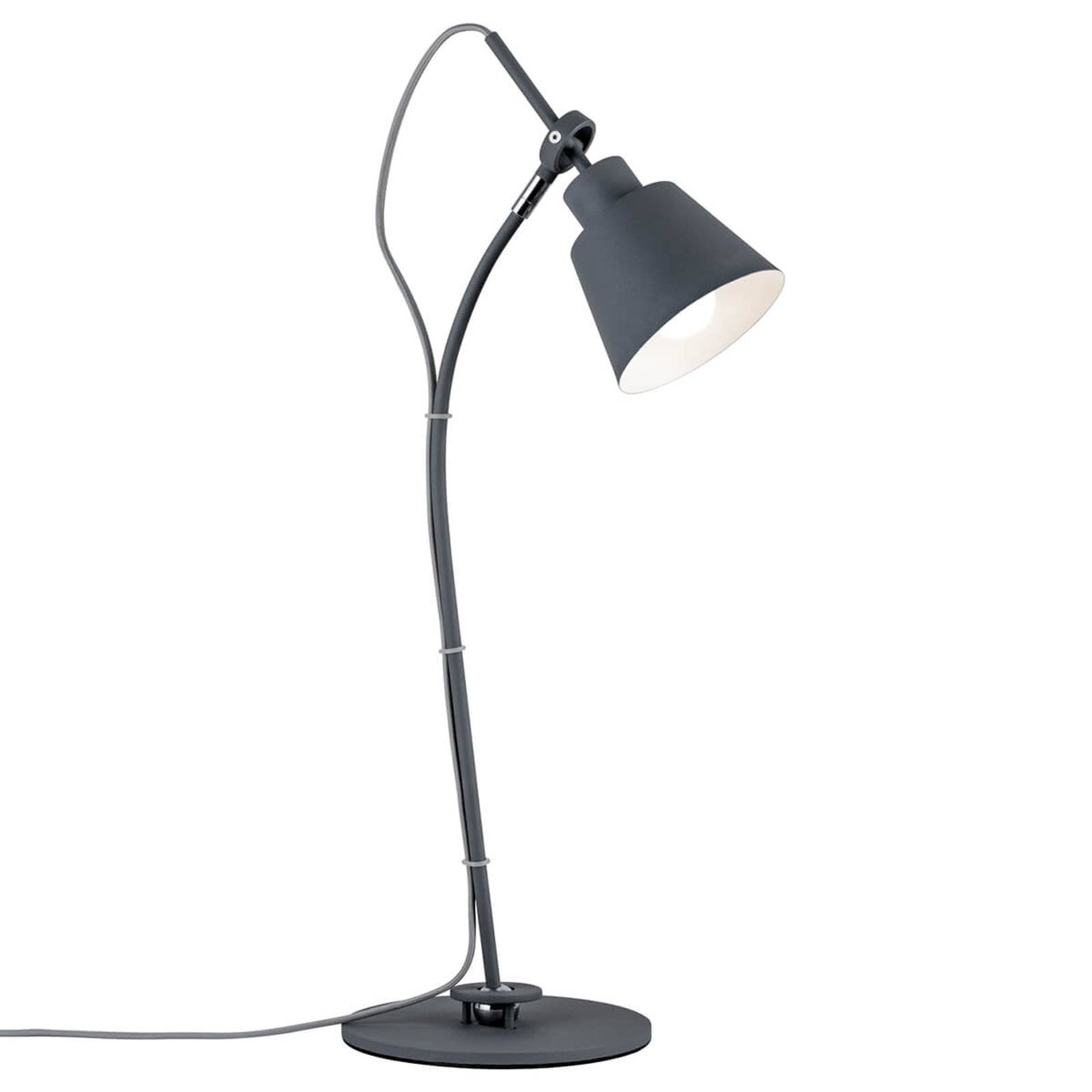 Bøybar bordlampe Thala i trendy grått