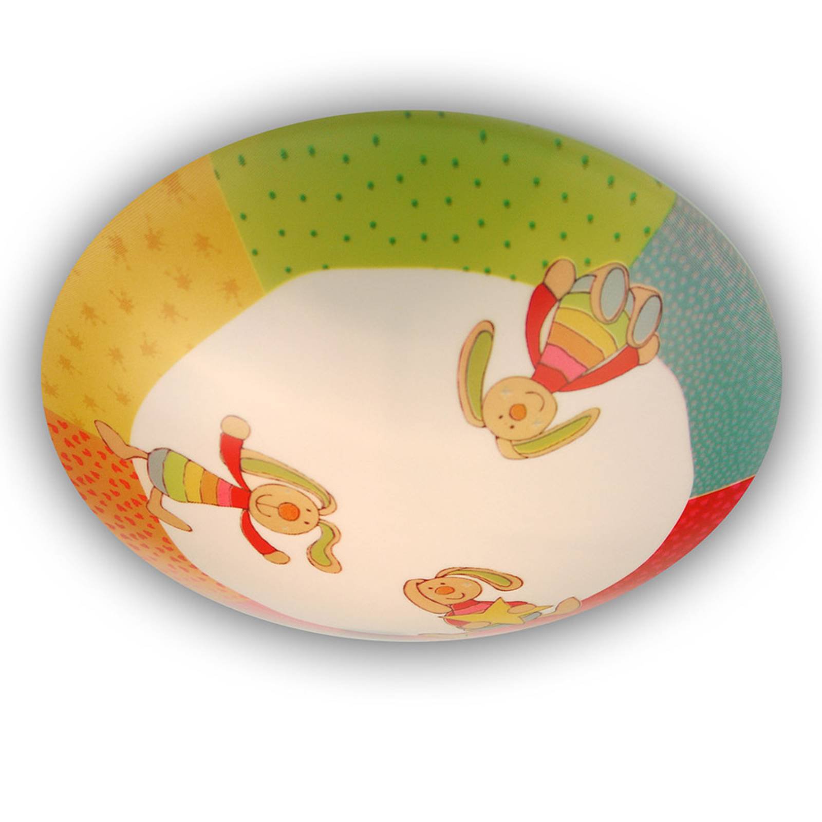 Rainbow Rabbit - rund taklampe til barnerommet