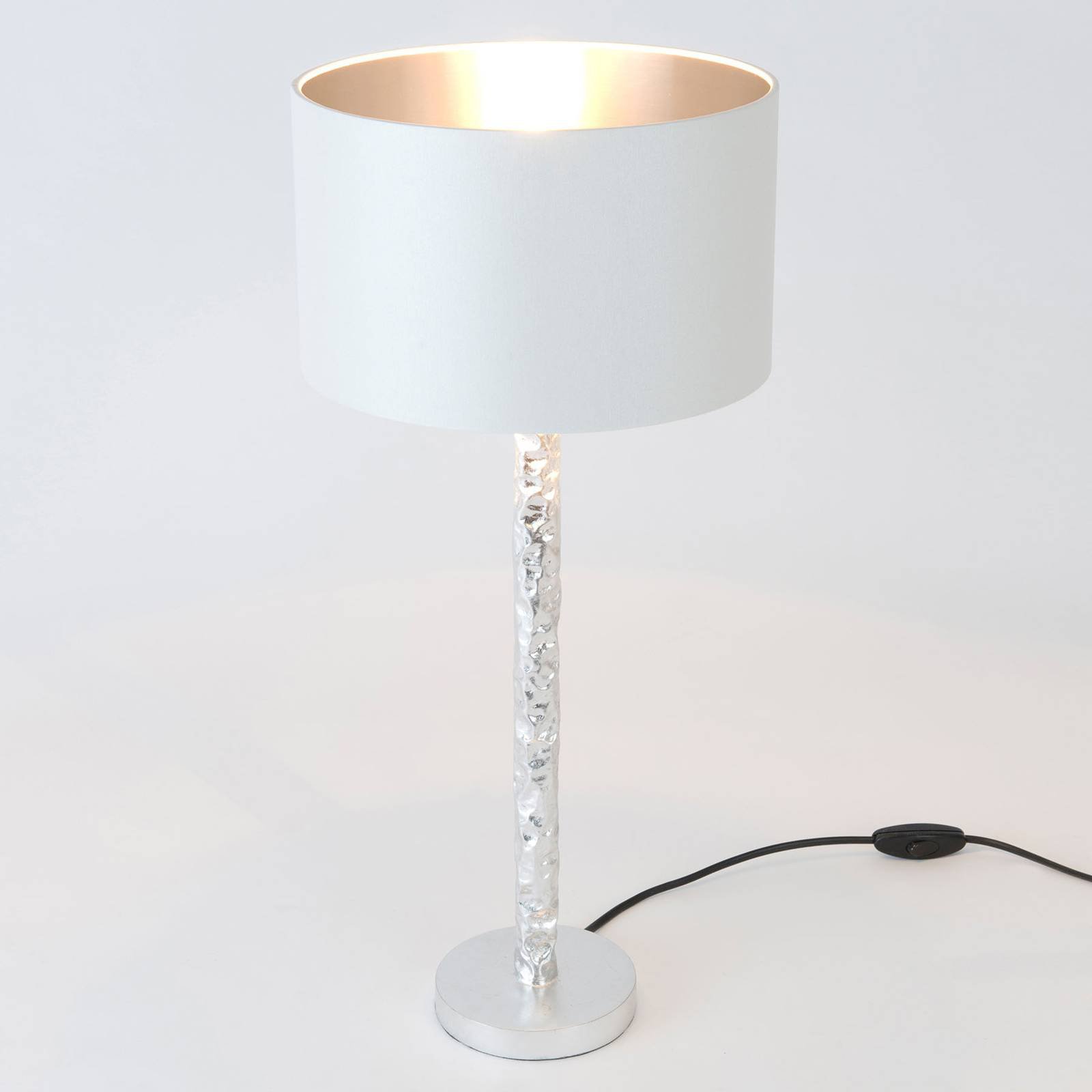 Bordlampe Cancelliere Rotonda, hvit/sølv, 57 cm