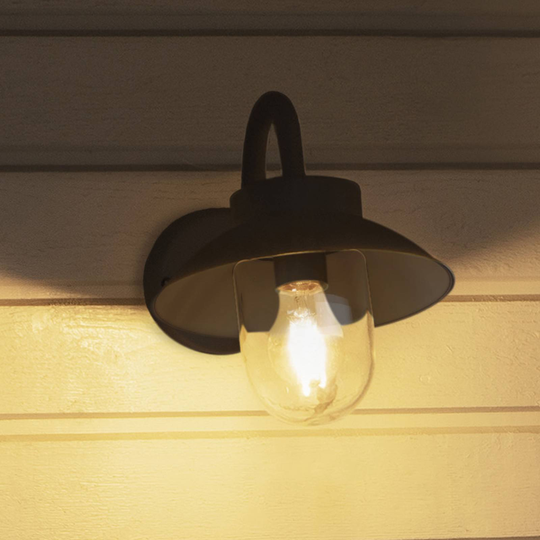 Vega Mini utendørs vegglampe, bredde 22 cm, svart