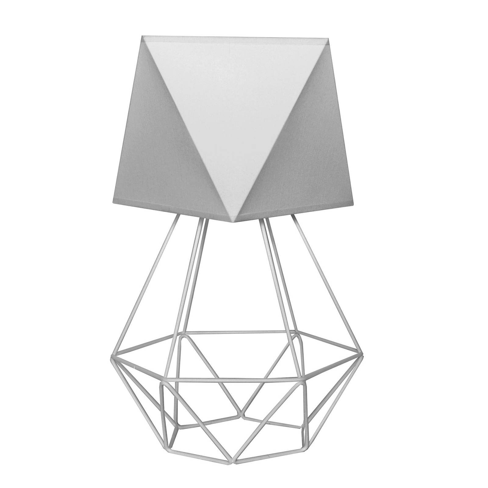 Bordlampe Karo med burfot, høyde 57 cm, grå