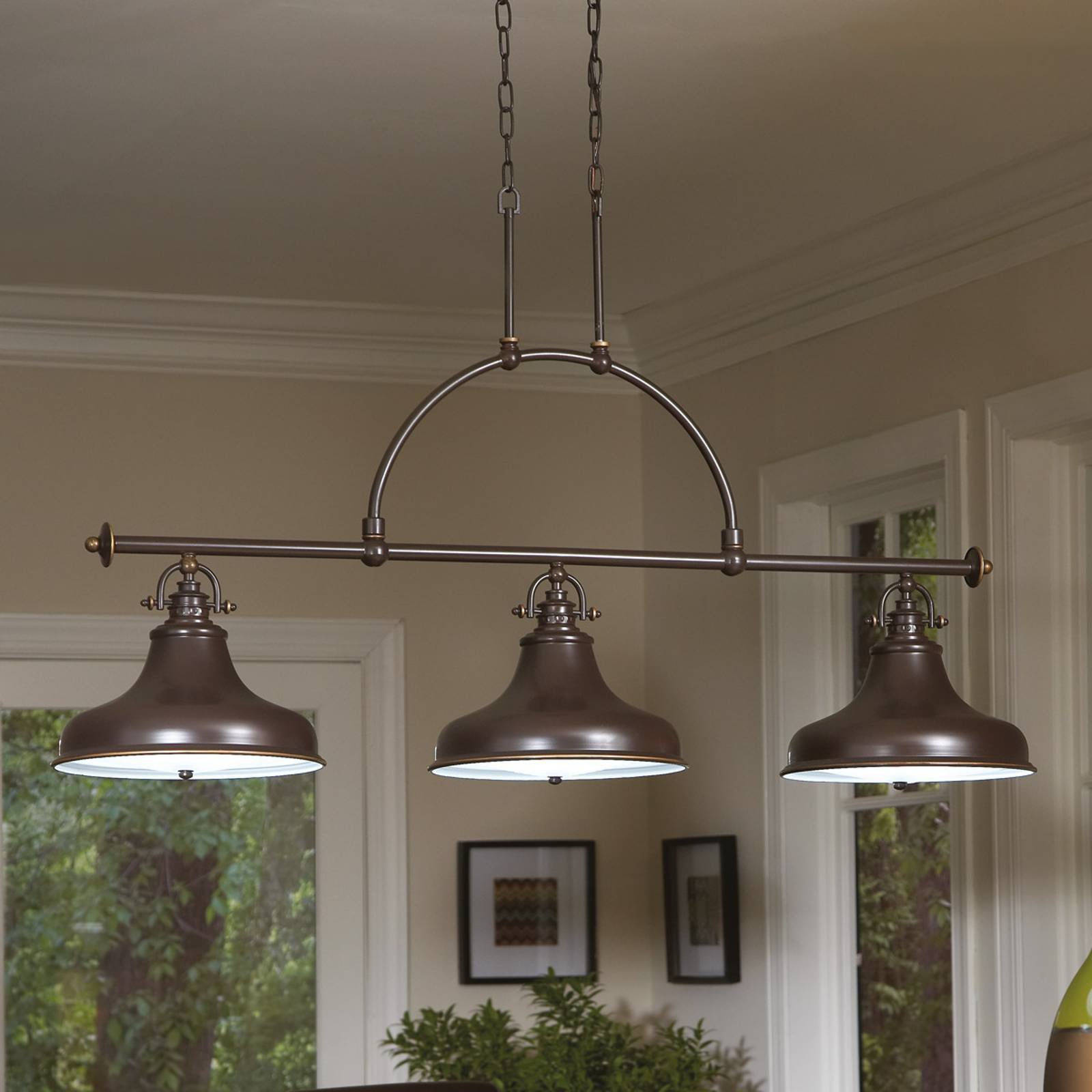 Emery pendellampe industriell bronse 3 lyskilder