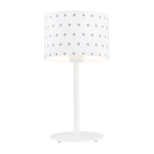 Bordlampe Moa, stoffskjerm hvit/stjerne grå
