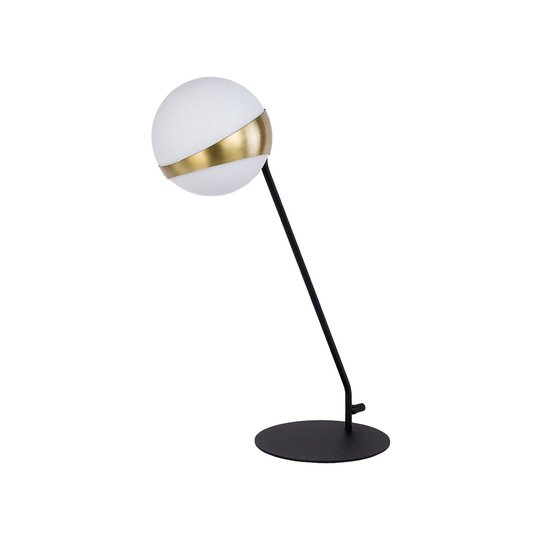 Bordlampe Parcel, hvit/messing