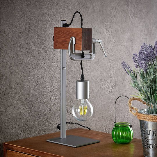 Lindby Asya bordlampe, tre, krom