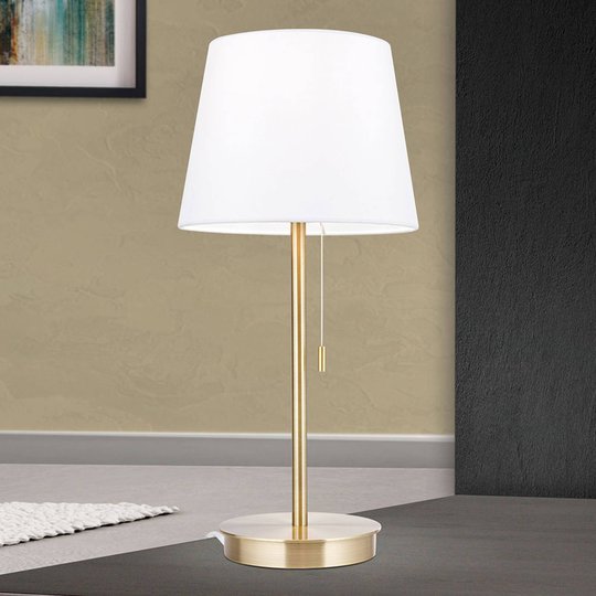 Ludwig bordlampe med USB-port hvit/antikk messing