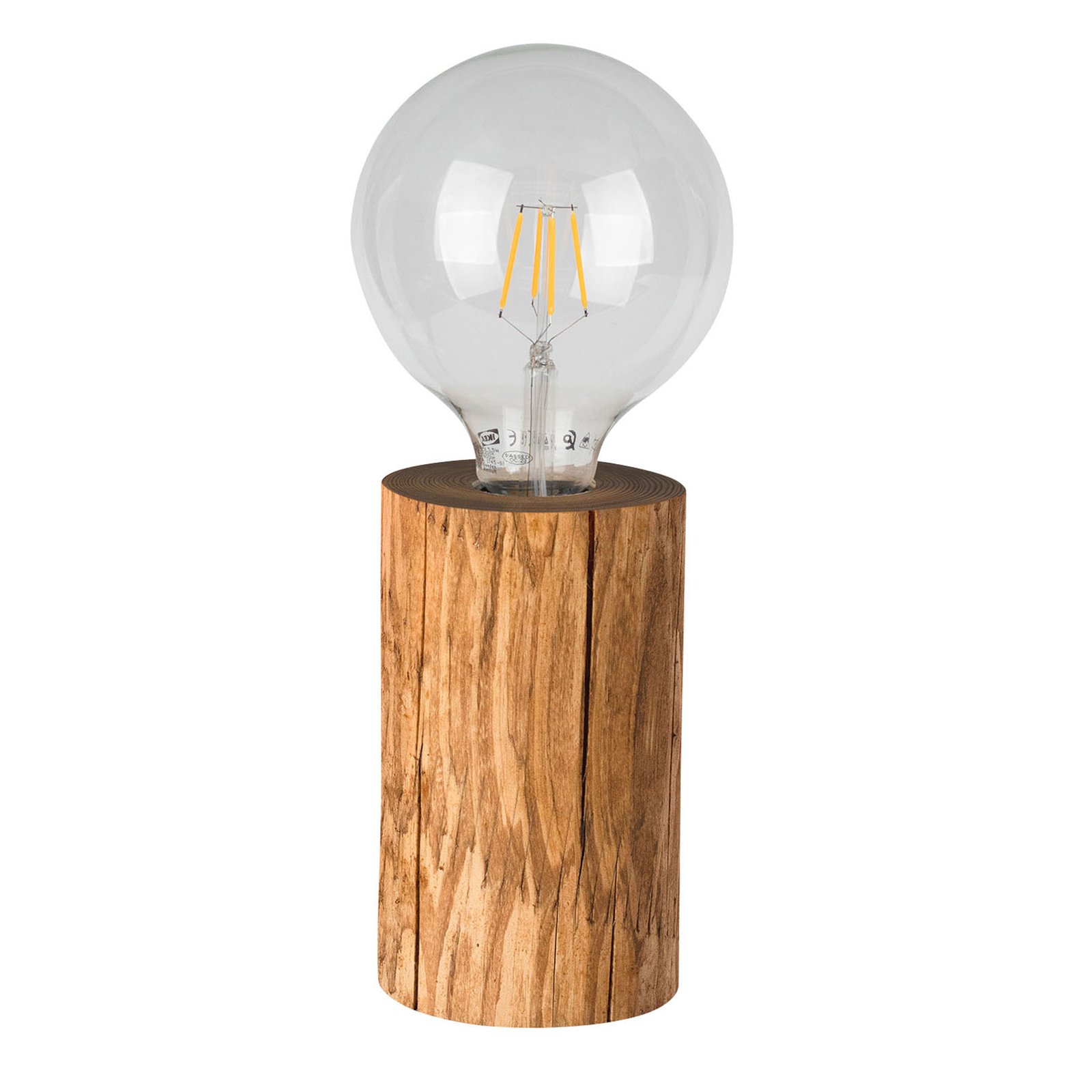 Bordlampe Trabo, beiset furutre, høyde 15cm