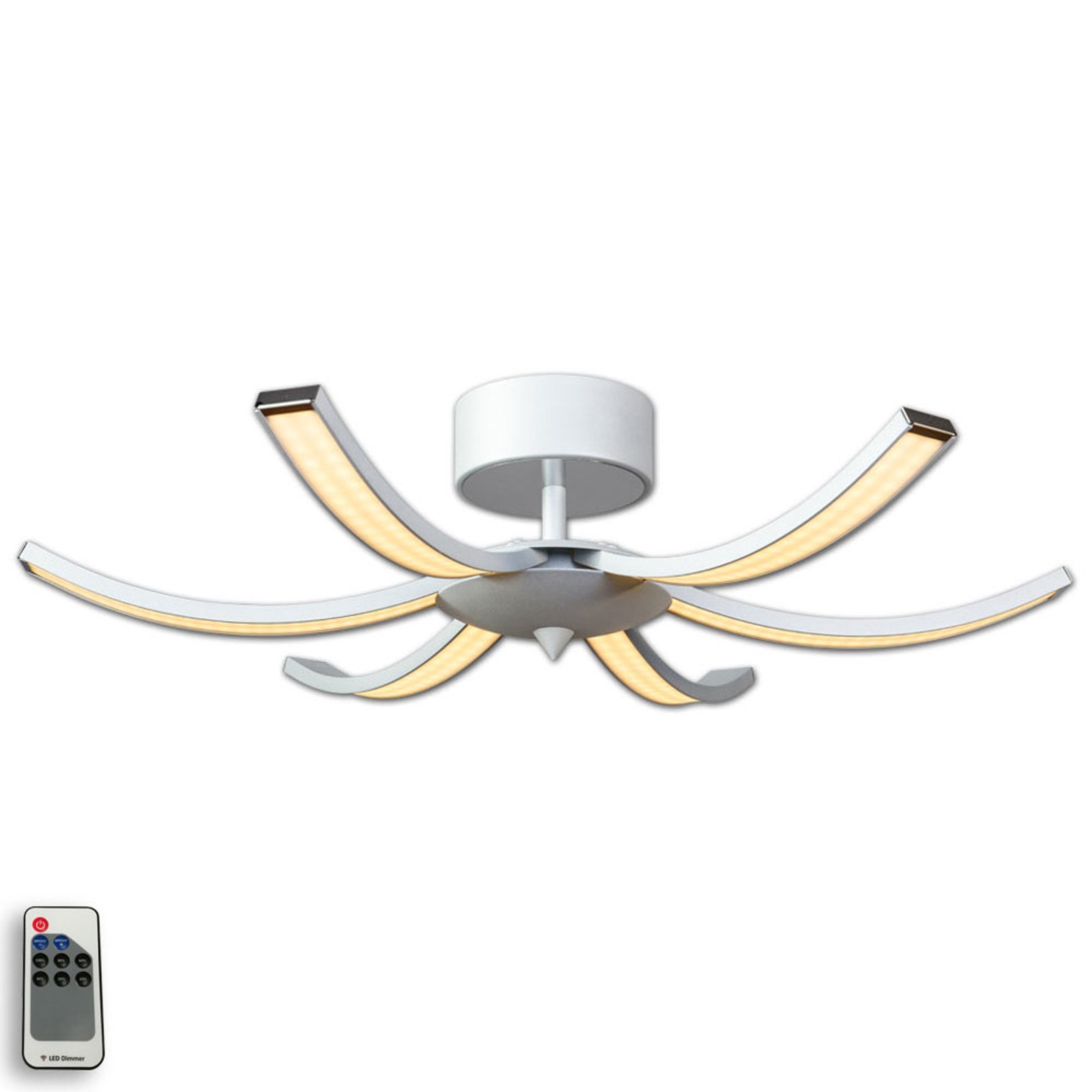 LED-taklampe Largo, 6 lyskilder, 63 cm aluminium