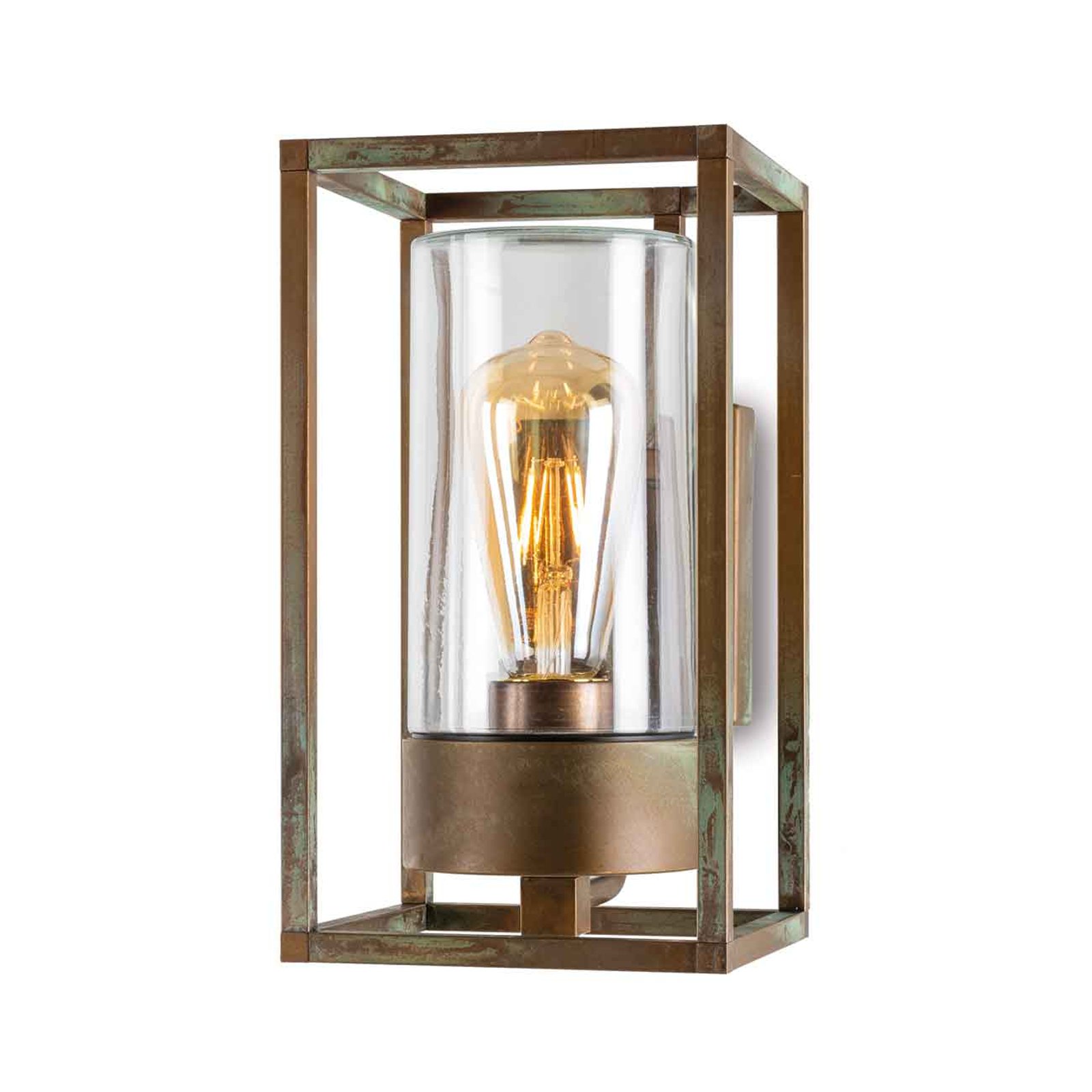 Cubic³ 3364 utendørs vegglampe antikk messing/klar