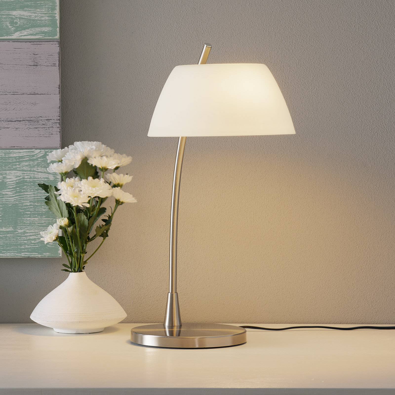 Forniklet bordlampe Malmø, nikkel