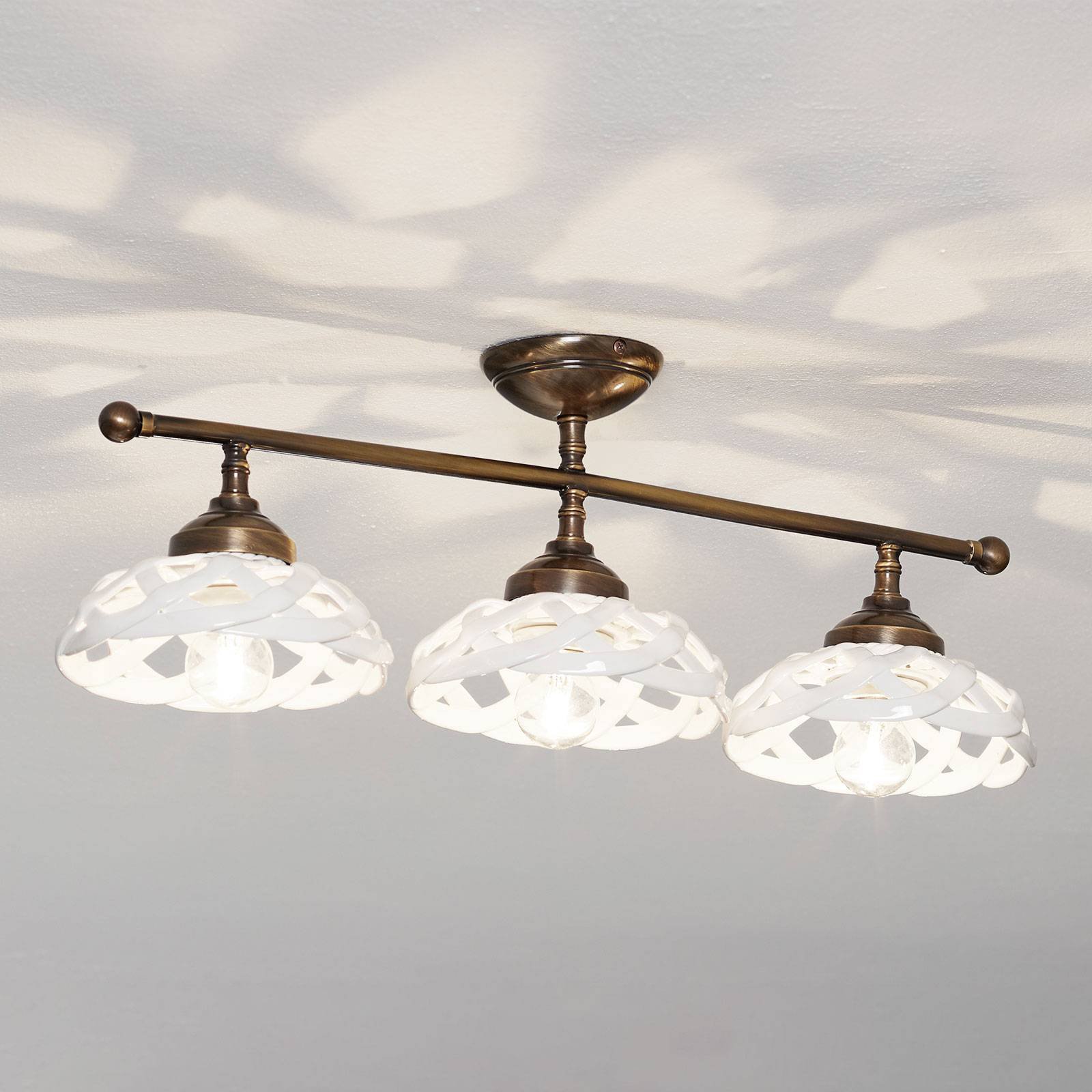 Taklampe Emanuel Keramik 3 lyskilder