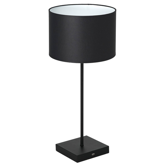 Bordlampe Table, svart, sylinder svart-hvit