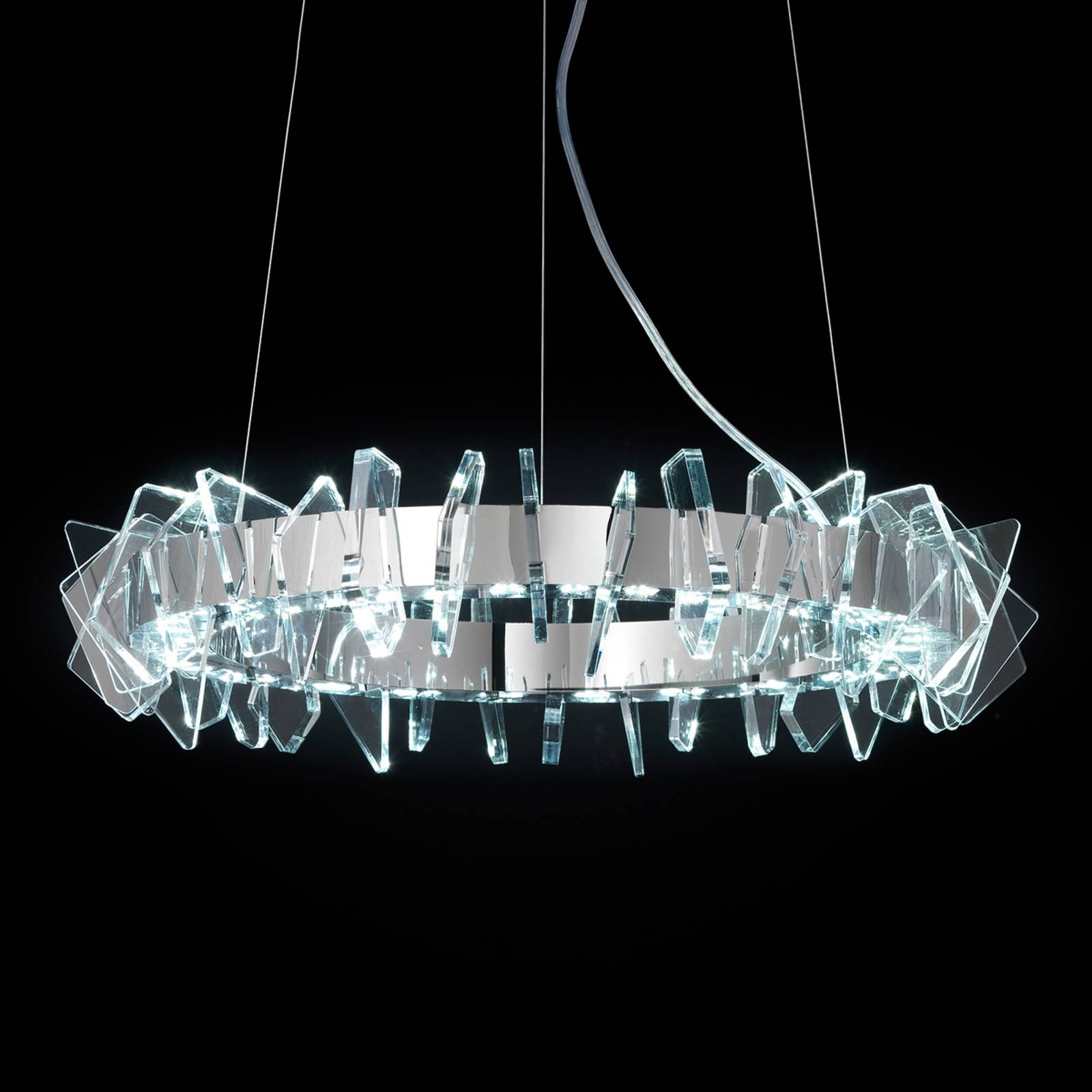 EOS ringformet LED-hengelampe med glass