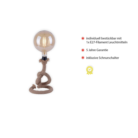 Rope bordlampe av tykt tau
