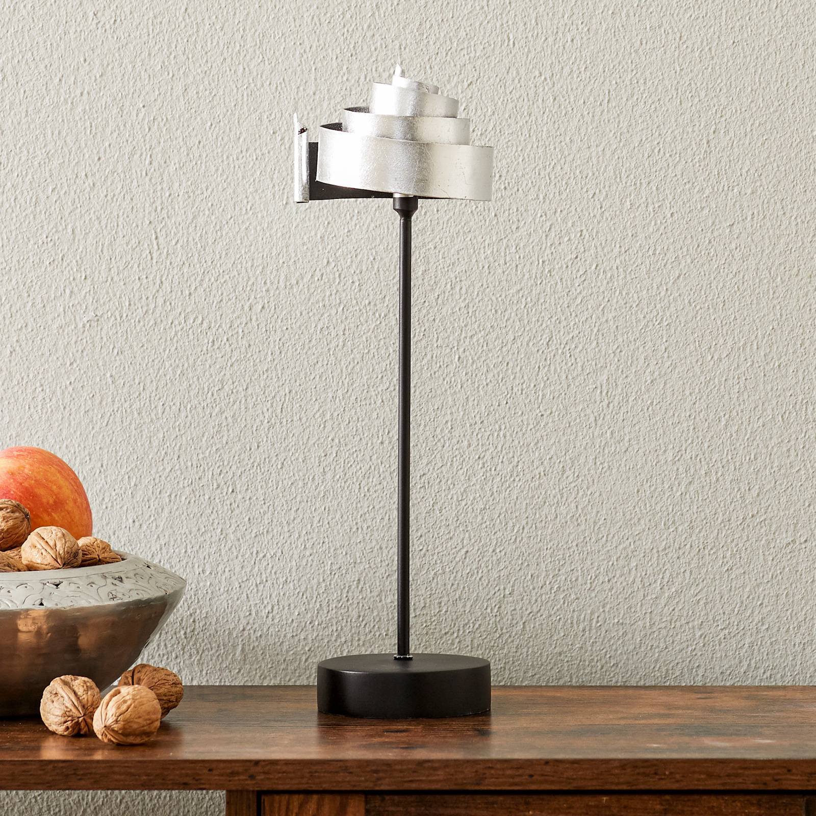 Formfullendt bordlampe BANDEROLE SILBER - jern