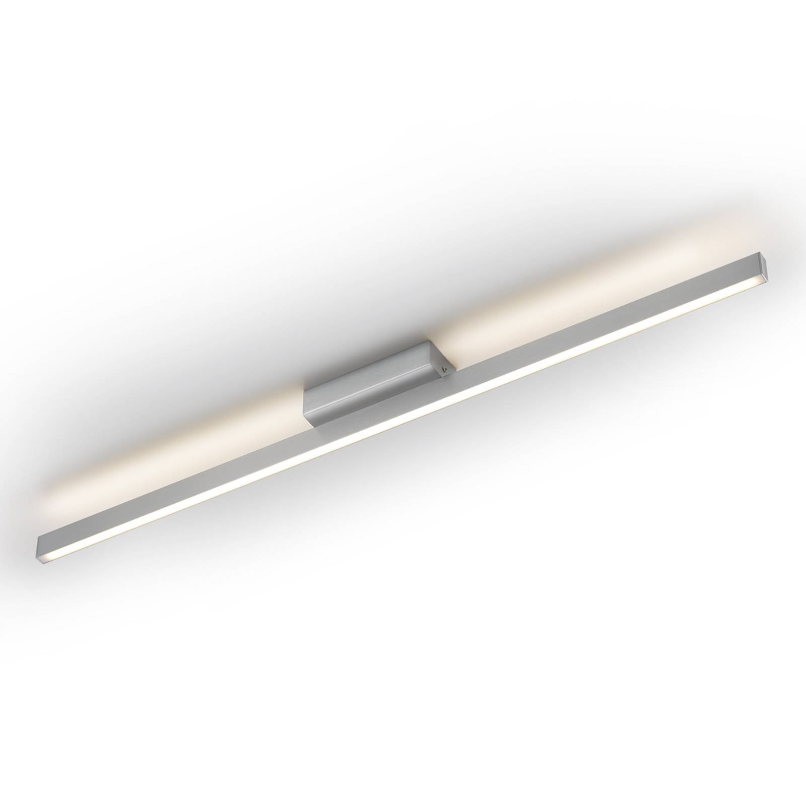 Nikkelfarget, smal LED-taklampe Manilo
