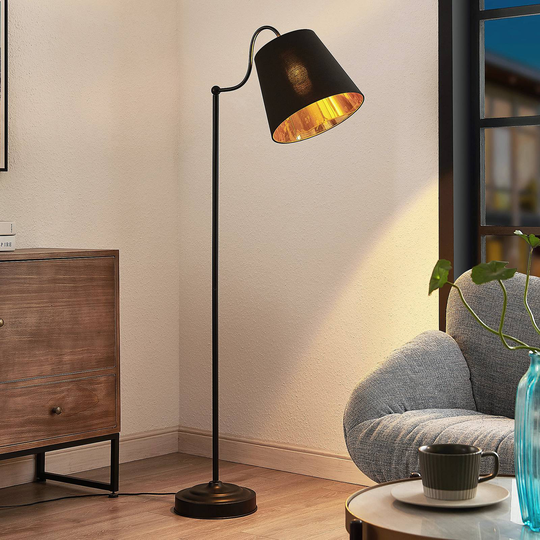 Lindby Christer gulvlampe, svart, 150 cm