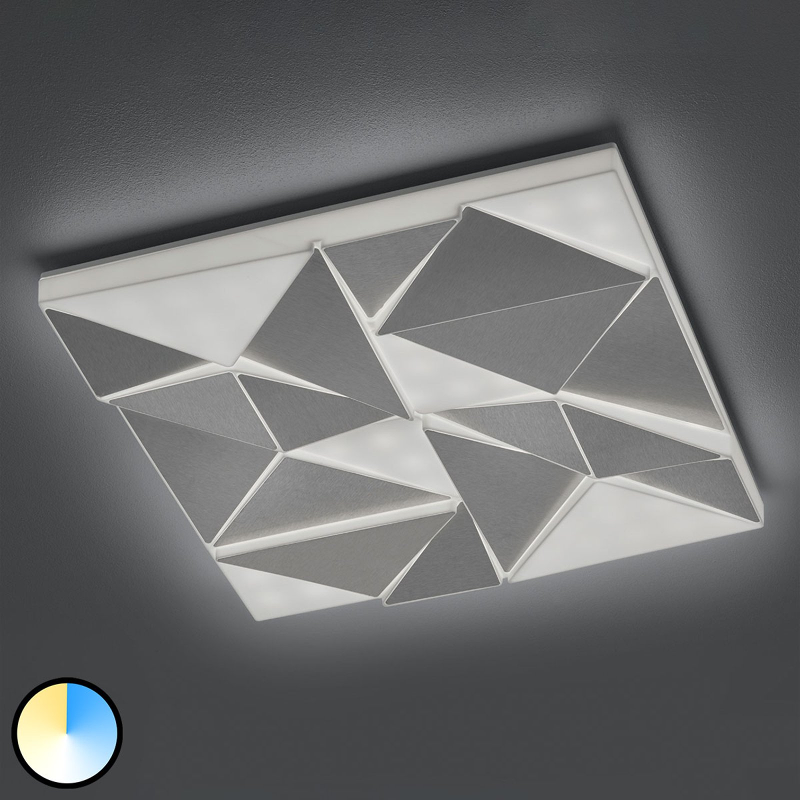 LED-taklampe Trinity med nattlys, 60 x 60 cm